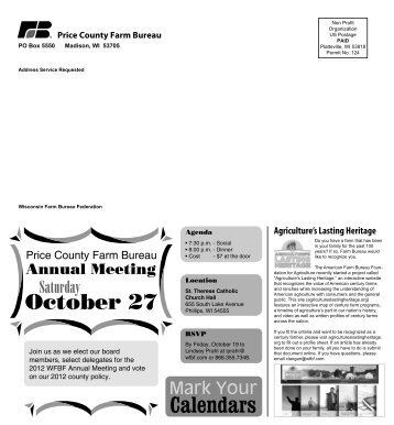 Price Newsletter October 2012 - Wisconsin Farm Bureau Federation