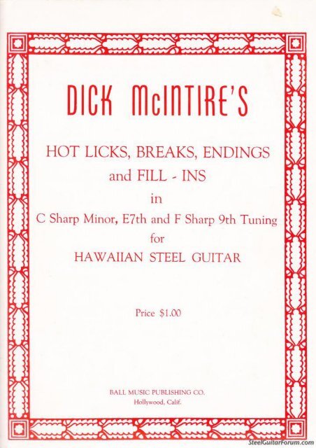 Dick McIntire's Hot Licks Folio