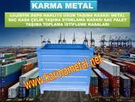 KARMA METAL Presten cikan sac parcalar icin metal tasima konteyneri Egimli tasima sandiklari Euro sac paletler