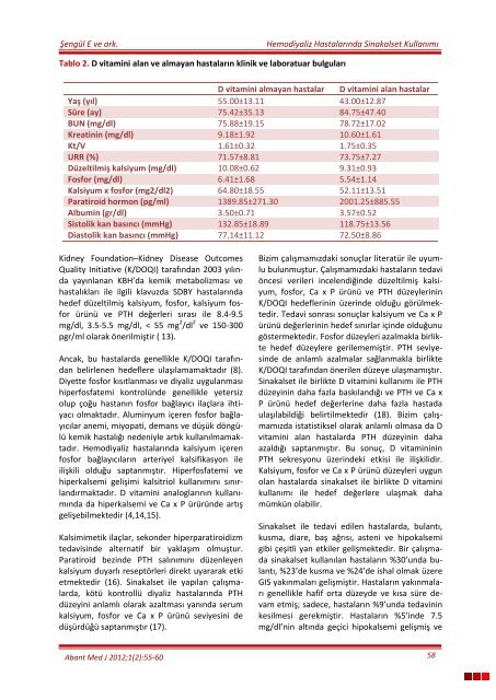 Abant Tıp Dergisi Cilt: 1 - Sayı: 2 Yıl: 2012