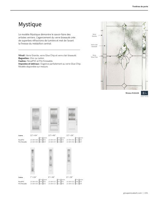 Catalogue Portes d'entrée Novatech