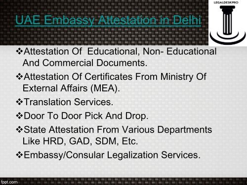 UAE Embassy Attestation in Delhi