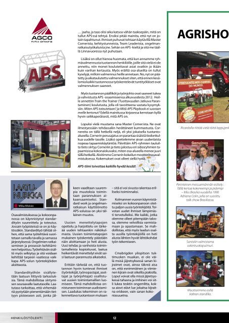 Sisukas - henkilöstölehti N:o 2/2012 - AGCO Power