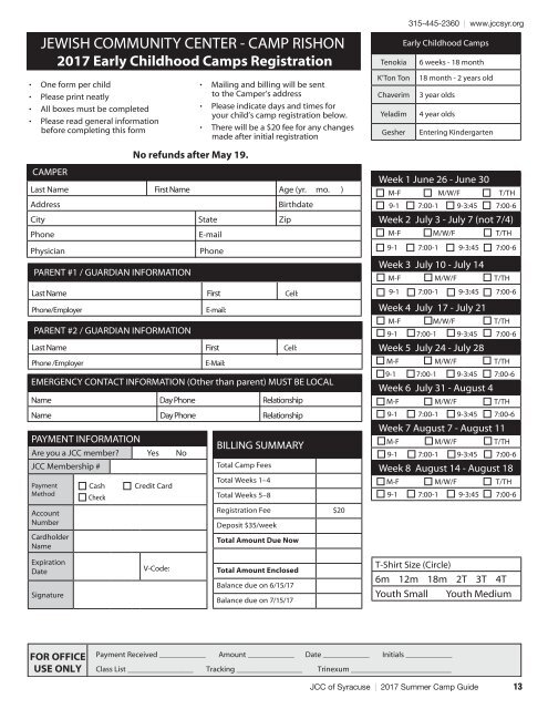 2017 JCC Summer Camp Guide