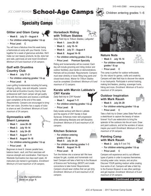 2017 JCC Summer Camp Guide