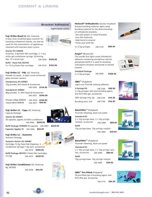 Cements & Liners - Star Dental Supply