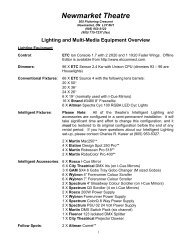 Lighting and Multi-Media Equipment Overview - Town of Newmarket