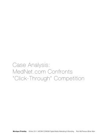 Case Analysis: MedNet.com Confronts “Click-Through” Competition