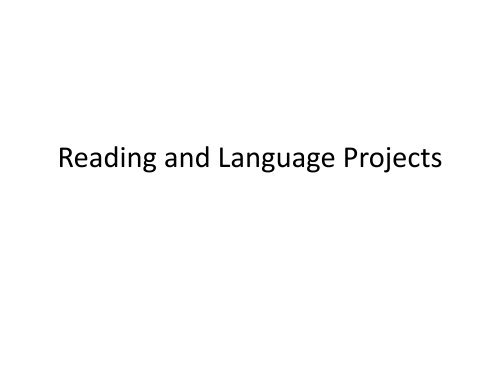 Reading and Language Projects 5 GRADE