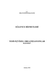 Tesis İçi Özel Organizasyonlar