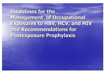 Guidelines for the Management of Occupational Exposures to HBV ...