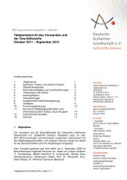 Tätigkeitsbericht 2011-2012 - Deutsche Alzheimer Gesellschaft e.V.