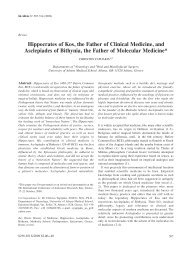 Hippocrates of Kos, the Father of Clinical Medicine, and ... - In Vivo