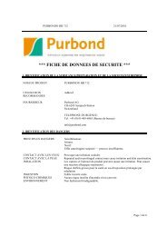 FICHE DE DONNEES DE SECURITE - Purbond AG