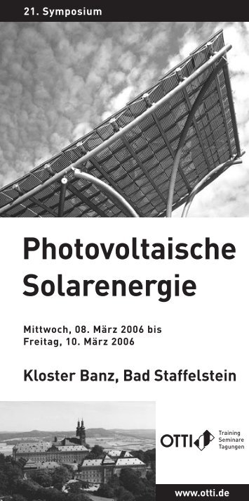 Photovoltaische Solarenergie - FEN Free-Net Erlangen - Nürnberg