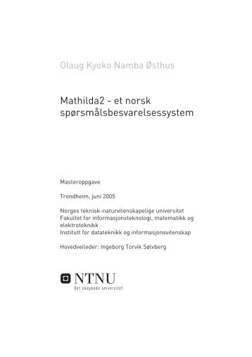 Mathilda2 - Department of Computer and Information Science - NTNU