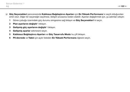 Sony VGN-NW24MG - VGN-NW24MG Mode d'emploi Turc