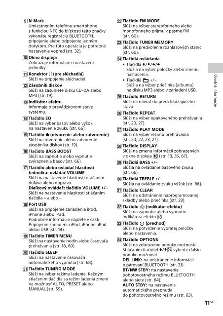 Sony CMT-SBT300WB - CMT-SBT300WB Mode d'emploi Slovaque