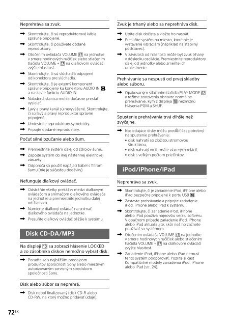 Sony CMT-SBT300WB - CMT-SBT300WB Mode d'emploi Slovaque