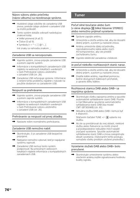 Sony CMT-SBT300WB - CMT-SBT300WB Mode d'emploi Slovaque