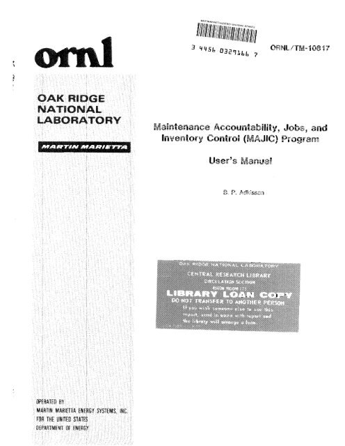N;::;;3 - Oak Ridge National Laboratory