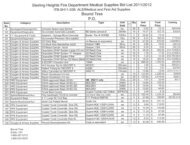 Sterling Heights Fire Department Medical Supplies Bid List 2011/2012