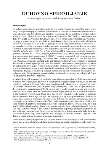 Duhovno spremljanje: terminologija, zgodovina, nauk ... - Student Info