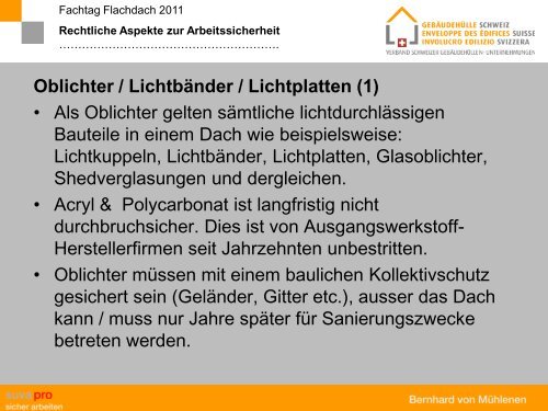 Rechtliche Aspekte zur Arbeitssicherheit (Durchsturzsicherheit)