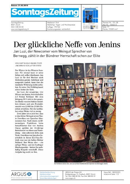 Der gliickliche Neffe von Jenins - Univerre