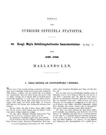 1876-1880 Hallands län - Statistiska centralbyrån