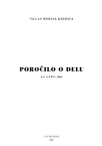 POROČILO O DELU - ARRS