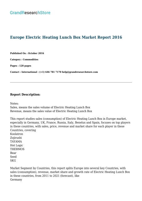 Tayama Electric Heating Lunch Box, 1 - Foods Co.