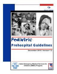 Pediatric Prehospital Guidelines - Health and Welfare - Idaho