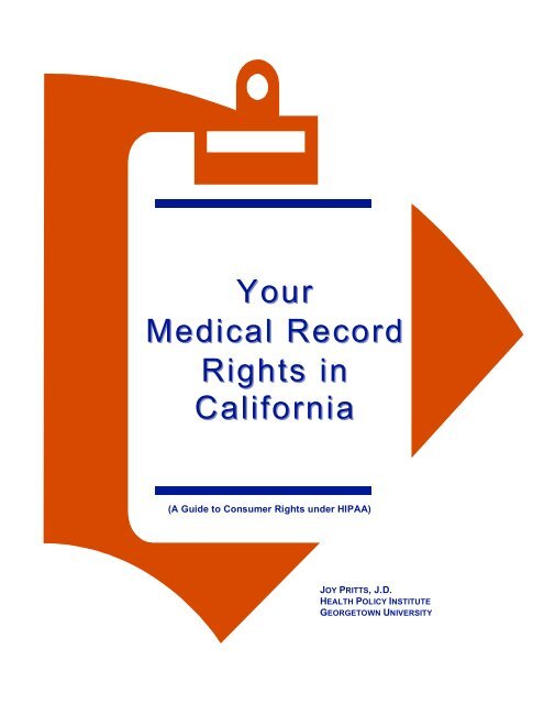 Your Medical Record Rights in California - Georgetown University ...