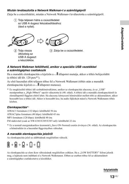 Sony NW-E205 - NW-E205 Istruzioni per l'uso Ungherese