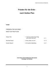 Frieden für die Erde - nach Gottes Plan - Christadelphian ...