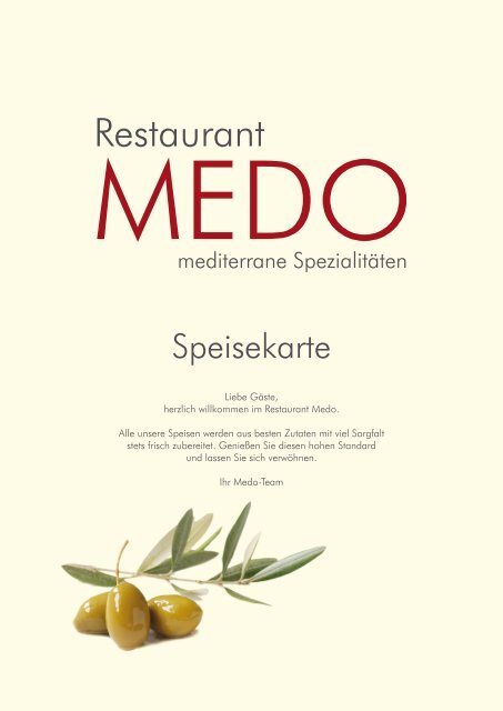 Speisekarte - Restaurant Medo