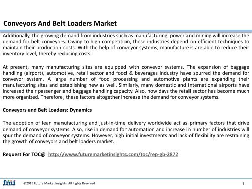 Conveyors And Belt Loaders Market Volume Analysis, size, share and Key Trends 2017-2027