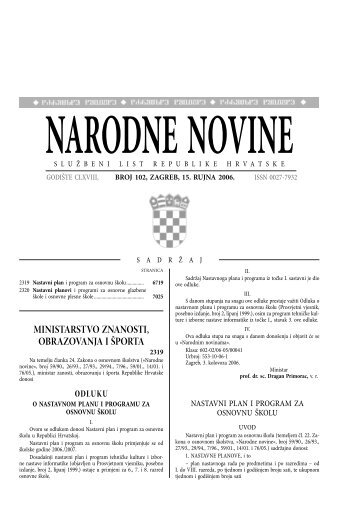 narodne novine - Osnovna Å¡kola "MejaÅ¡i" Split