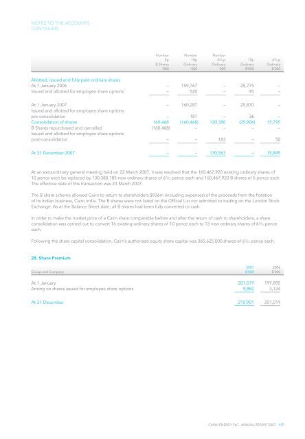 Annual Report 2007 in PDF - Cairn Energy PLC