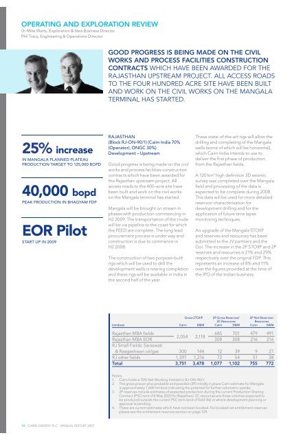 Annual Report 2007 in PDF - Cairn Energy PLC