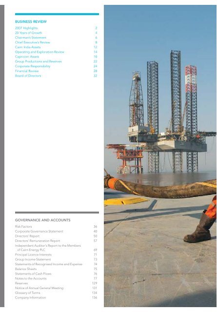 Annual Report 2007 in PDF - Cairn Energy PLC