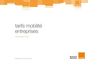 tarifs mobilité entreprises - Orange-business.com