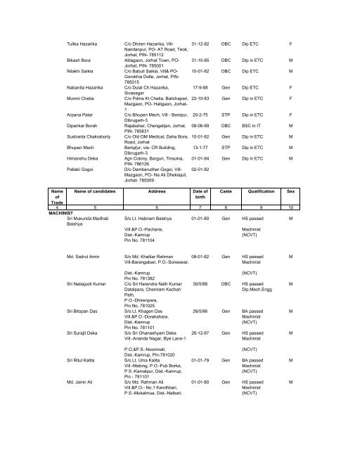 applied before and elligible - DECT | Directorate of Employment and ...