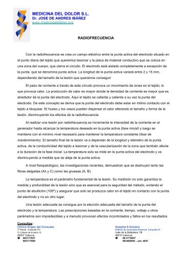 MEDOL-RADIOFRECUENCIA-texto Informativo - Medicina del Dolor