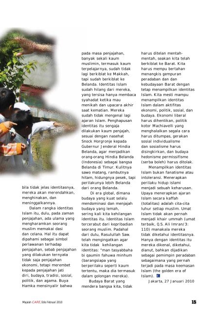 Majalah CARE, Edisi Februari 2010 - Al-Azhar Peduli