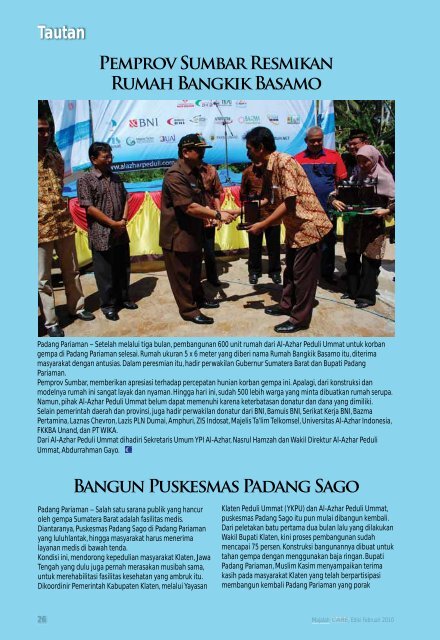 Majalah CARE, Edisi Februari 2010 - Al-Azhar Peduli