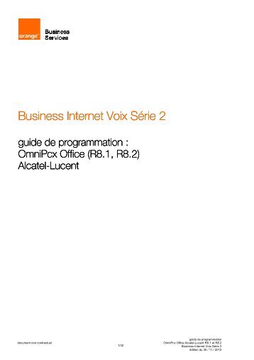 Guide de programmation PBX OXO R8.1 et - Orange-business.com