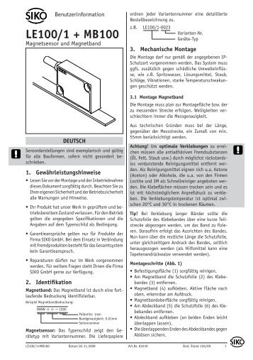 LE100/1 + MB100 - SIKO GmbH