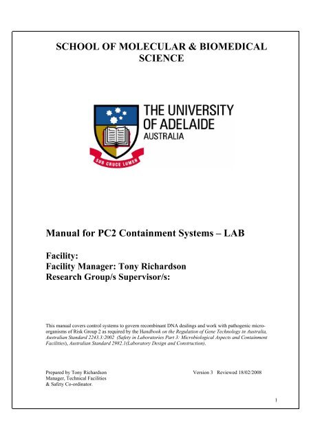 PC2 Laboratories - University of Adelaide